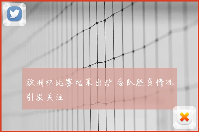 欧洲杯比赛结果出炉 各队胜负情况引发关注